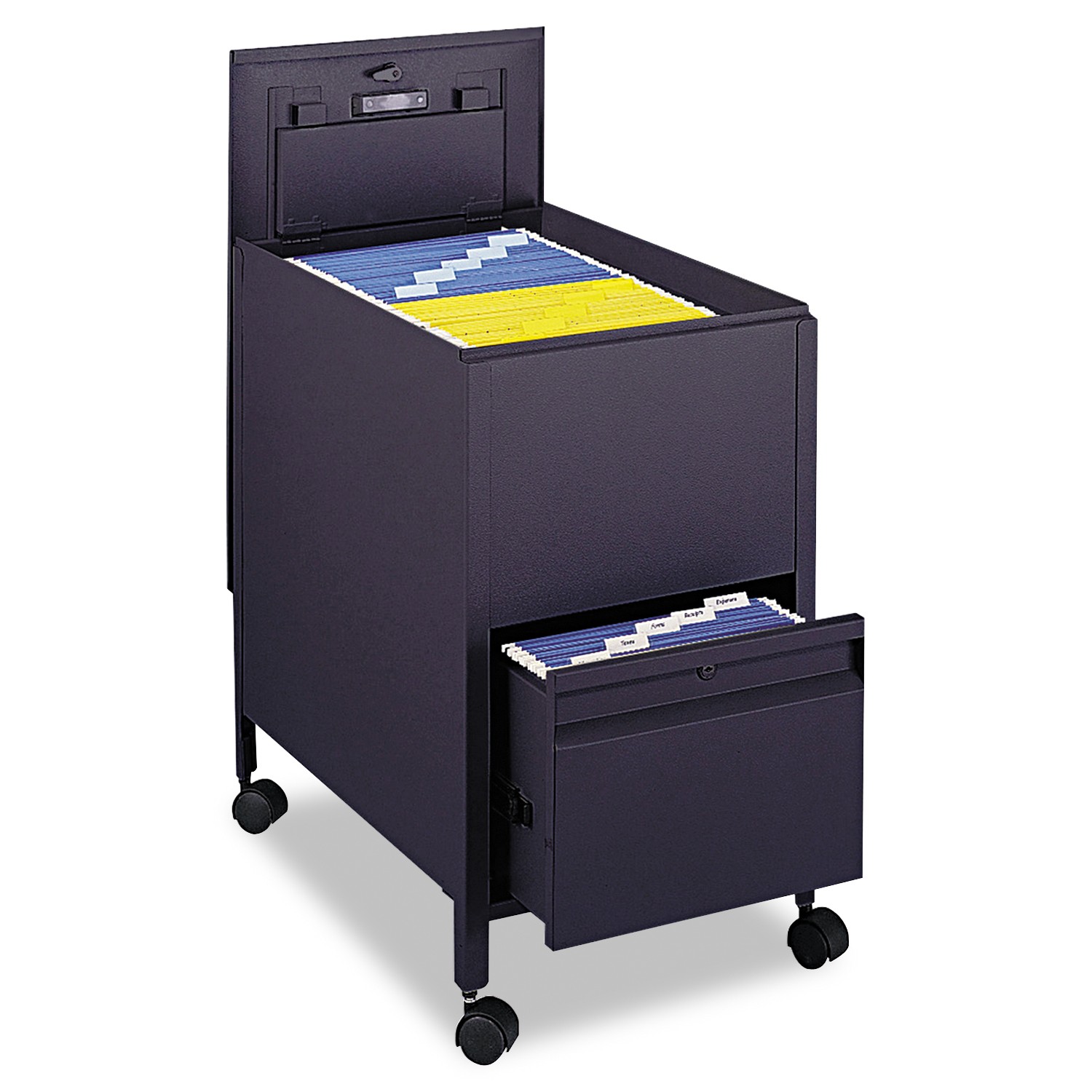 Safco Rollaway Mobile File Cart - 300 lb Capacity - 4 Casters - 2" Caster Size - Steel - x 17" Width x 26" Depth x 28" Height - 