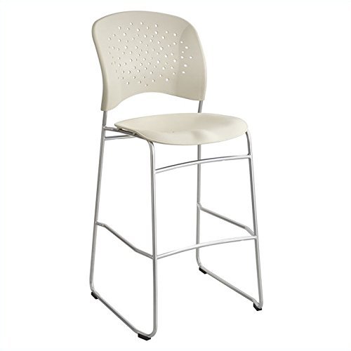 Rve Series Bistro Chair, Molded Plastic Back/Seat, Steel Frame, Latte