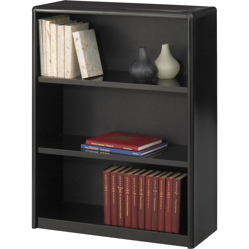 Safco ValueMate Bookcase - 31.8" x 13.5" x 41" - 3 x Shelf(ves) - Black - Steel, Fiberboard, Plastic - Assembly Required