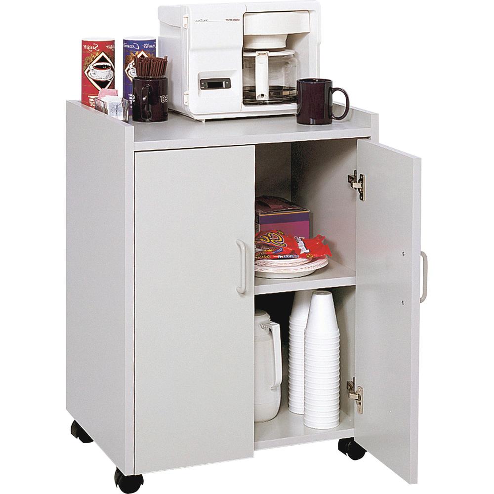 Safco Mobile Refreshment Utility Cart - 200 lb Capacity - 4 Casters - 2" Caster Size - Wood - x 18" Width x 23" Depth x 31" Heig