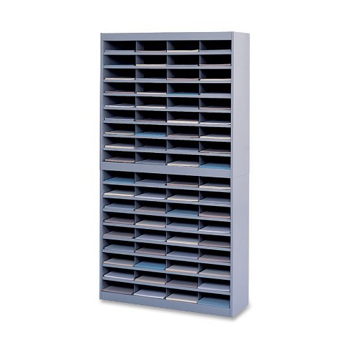 Steel/Fiberboard E-Z Stor Sorter, 72 Compartments, 37.5 x 12.75 x 71, Gray