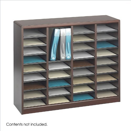 Safco E-Z Stor Wood Literature Organizers - 36 Compartment(s) - Compartment Size 3" x 9" x 11" - 32.5" Height x 40" Width x 11.8