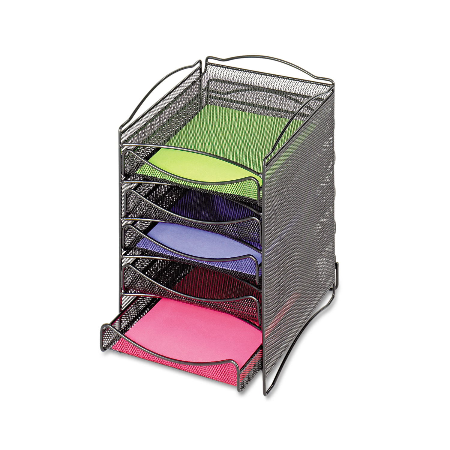 Safco 5-Compartment Mesh Desktop Organzier - Compartment Size 1.75" x 9.50" x 12.25" - 15.3" Height x 10.3" Width x 12.8" Depth 