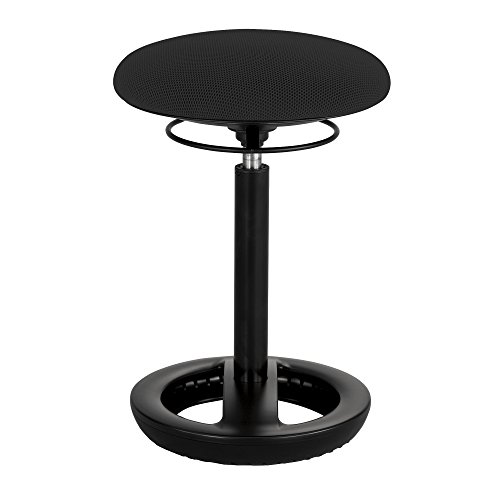 Safco TWIXT Ergo Desk Height Chair - Black Polypropylene, Nylon, Vinyl Seat - Rounded Base - 1 Each