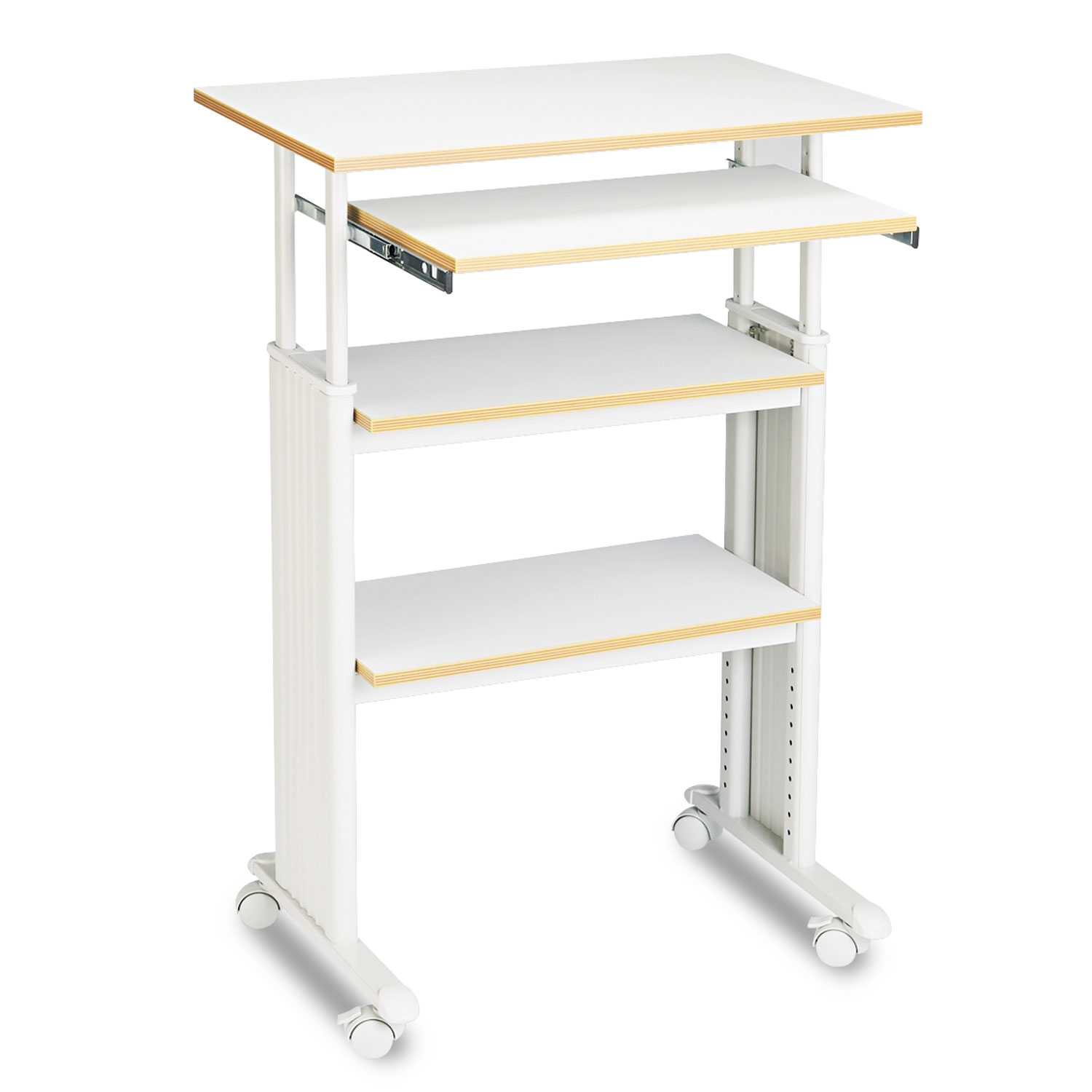 Safco Muv Stand-up Adjustable Height Desk - Rectangle Top - Assembly Required - Gray - Steel, Polyvinyl Chloride (PVC)