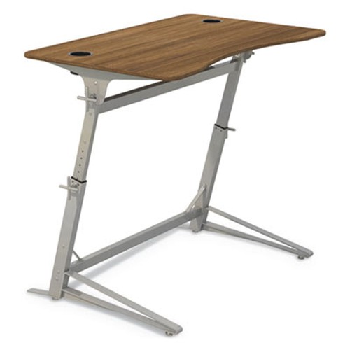 Safco Verve Standing Desk - Laminated, Walnut Top - 42" Height x 47.25" Width x 31.75" Depth - Assembly Required