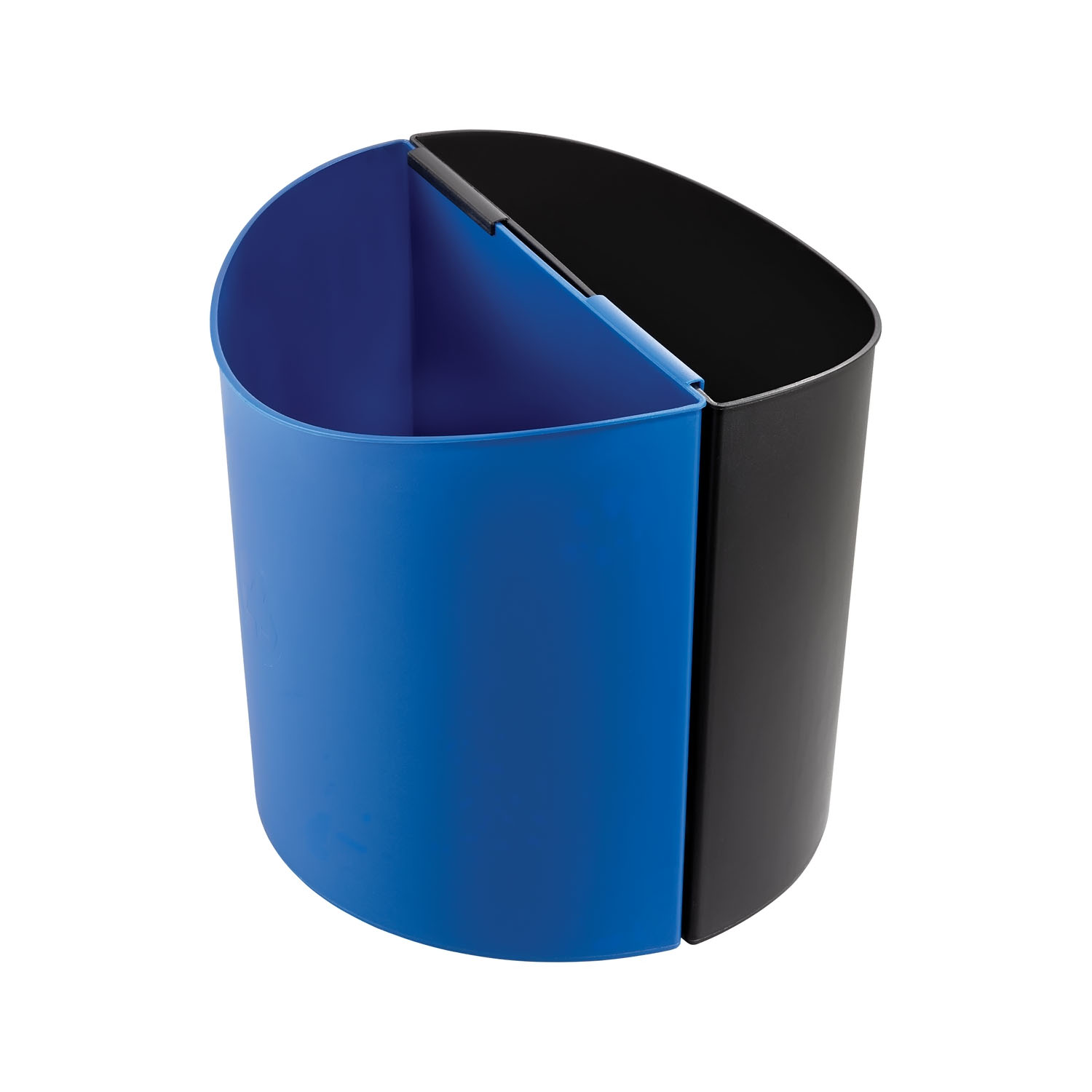 Safco Desk-Side Recycling Receptacle - 14 gal Capacity - Half-round - 16.5" Height x 17.5" Width x 9.5" Depth - Plastic - Black