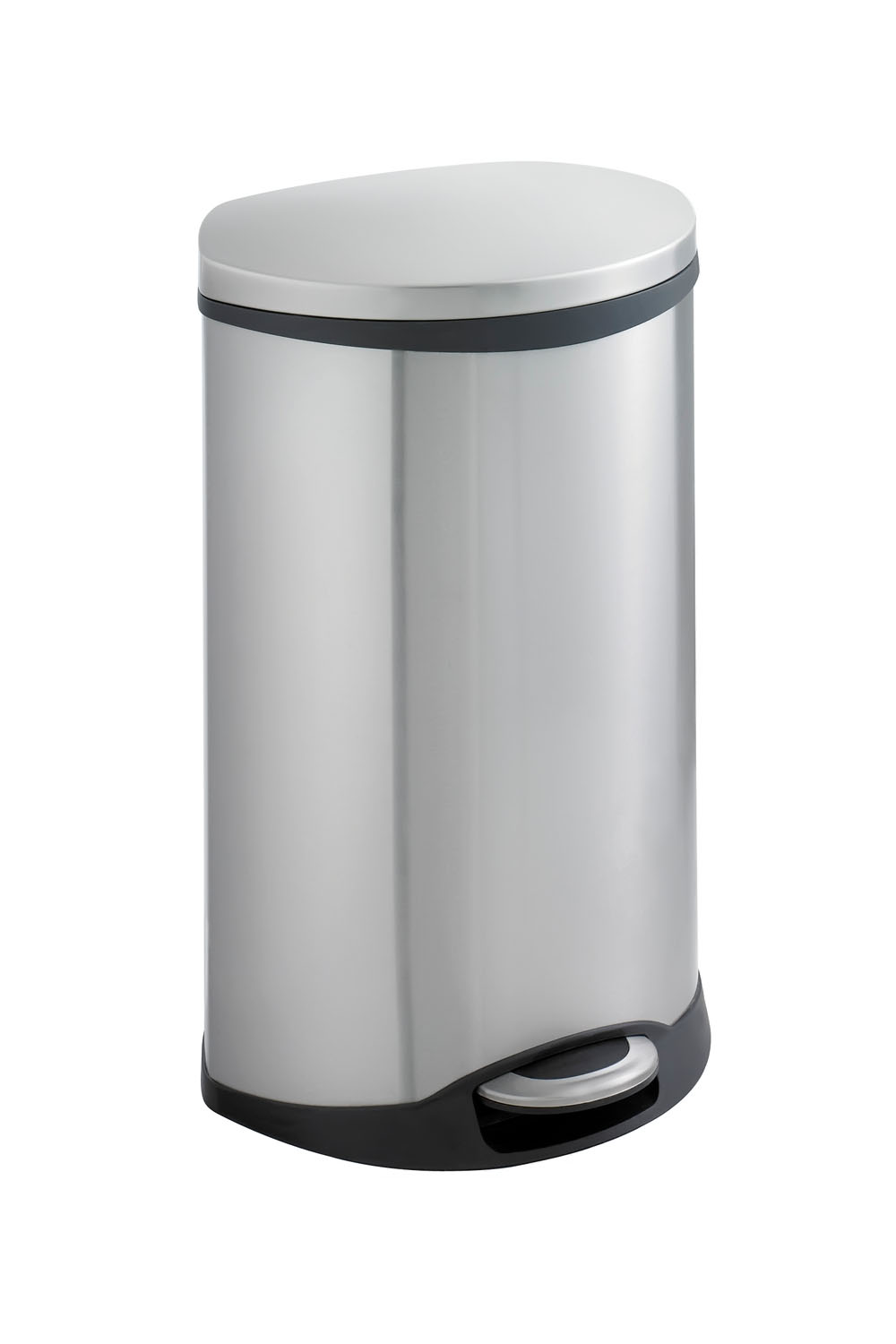 Safco Ellipse Step On Can Waste Receptacle - 12.50 gal Capacity - Elliptical - 17.5" Height x 26.5" Width x 14" Depth - Steel - 