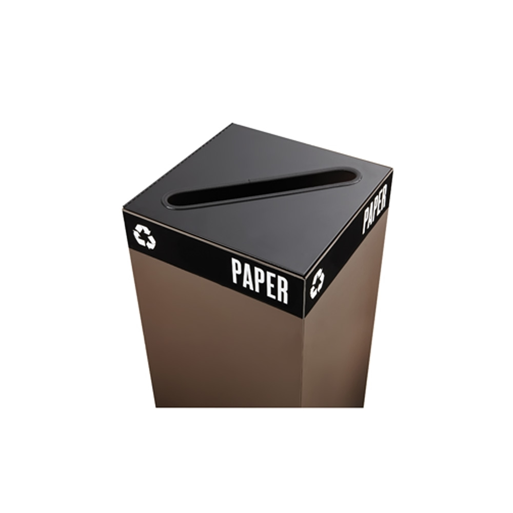 Public Square Recycling Containers Lids, Slot Opening, 15 1/4 x 2, Black