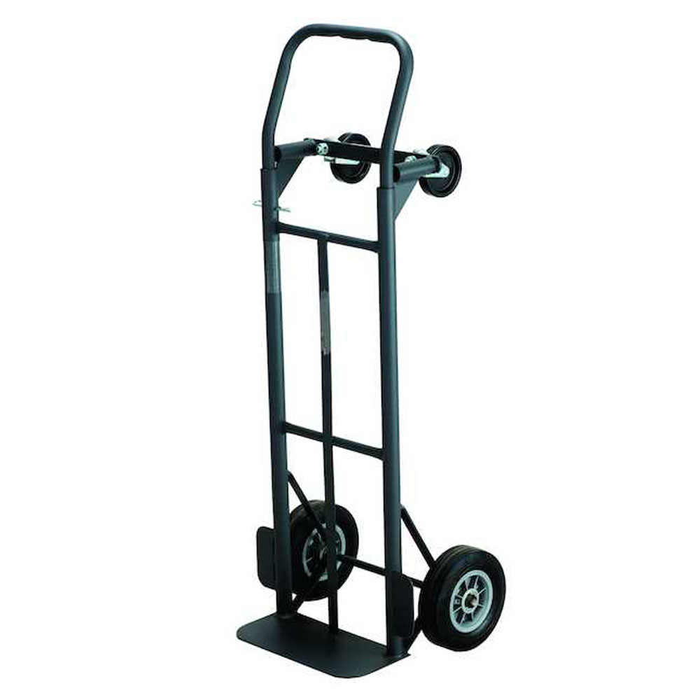 Safco Tuff Truck Convertible - 500 lb Capacity - 8" Caster Size - x 18.5" Width x 12" Depth x 52" Height - Steel Frame - Black -