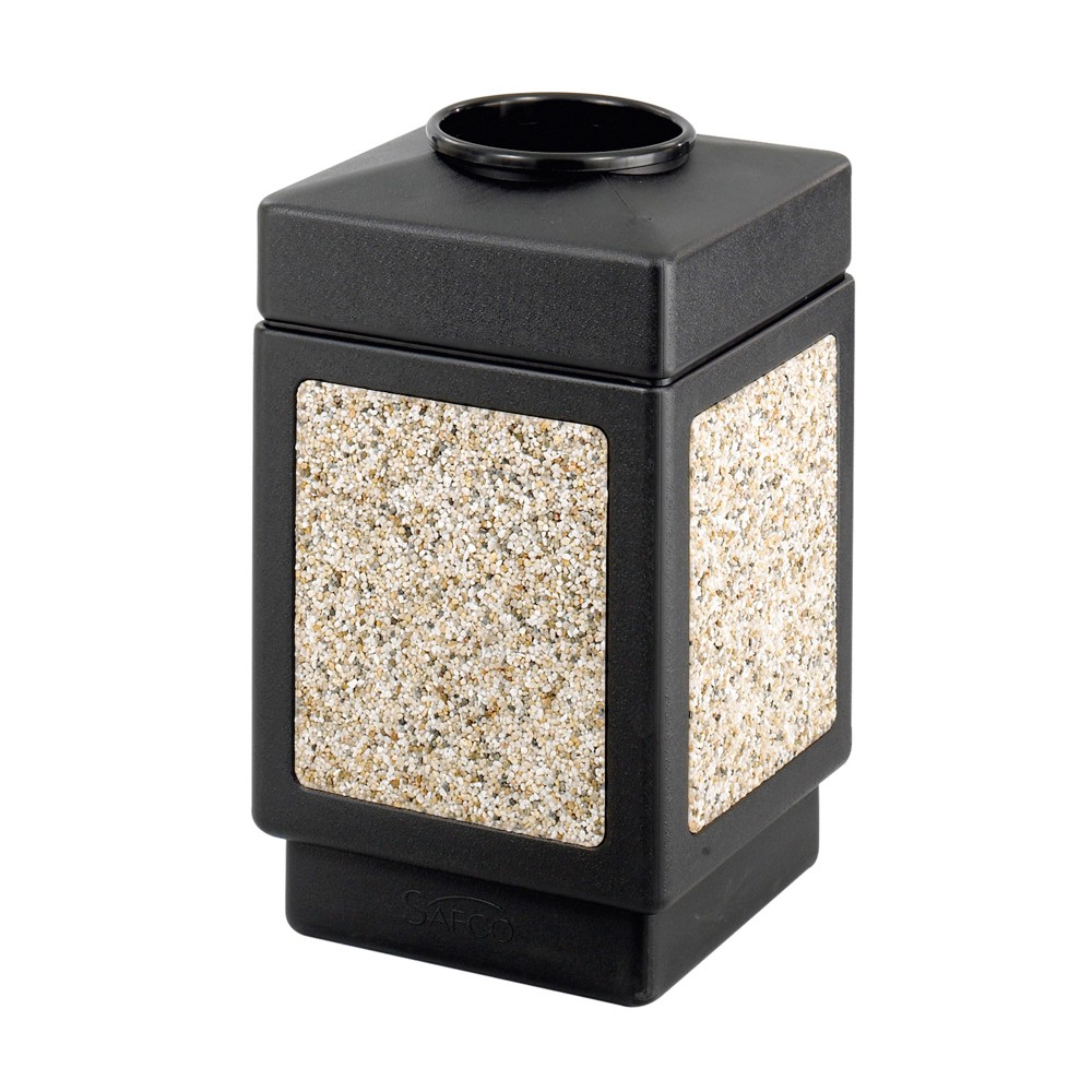 Safco Canmeleon Aggregate Panel Wastebasket - 38 gal Capacity - Square - 9.50" Opening Diameter - 31.5" Height x 18.3" Width x 1