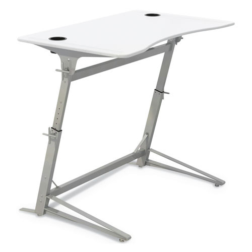 Safco Verve Standing Desk - Laminated, White Top - 42" Height x 47.25" Width x 31.75" Depth - Assembly Required