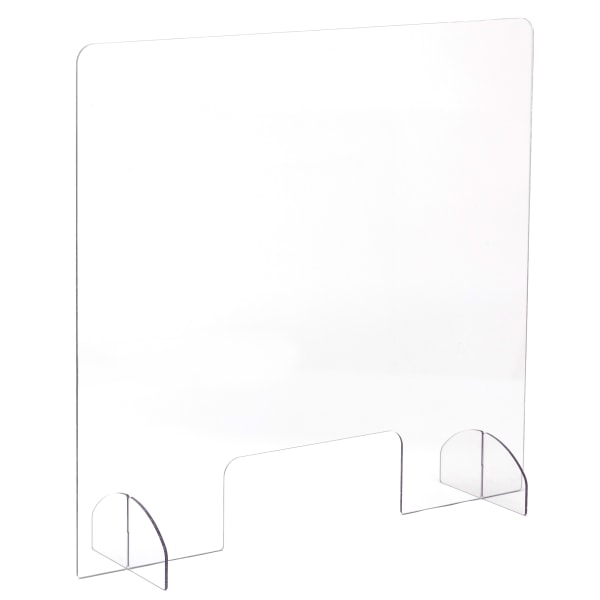 Safco Portable Freestanding Acrylic Sneeze Guard - 30" Width x 8" Depth x 28" Height - 1 Each - Clear, Transparent - Acrylic