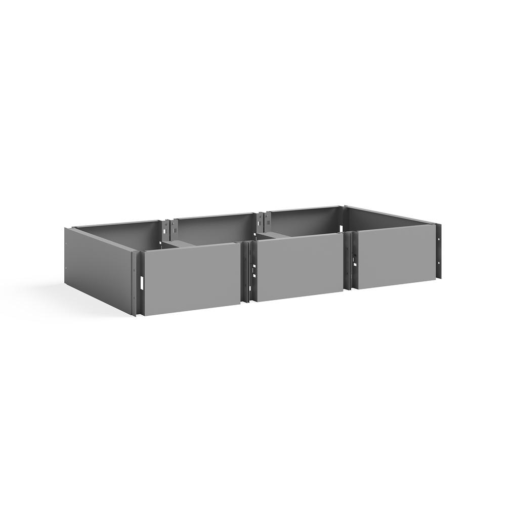Triple Continuous Metal Locker Base Addition 35"W x 16"D x 5.75"H - Gray