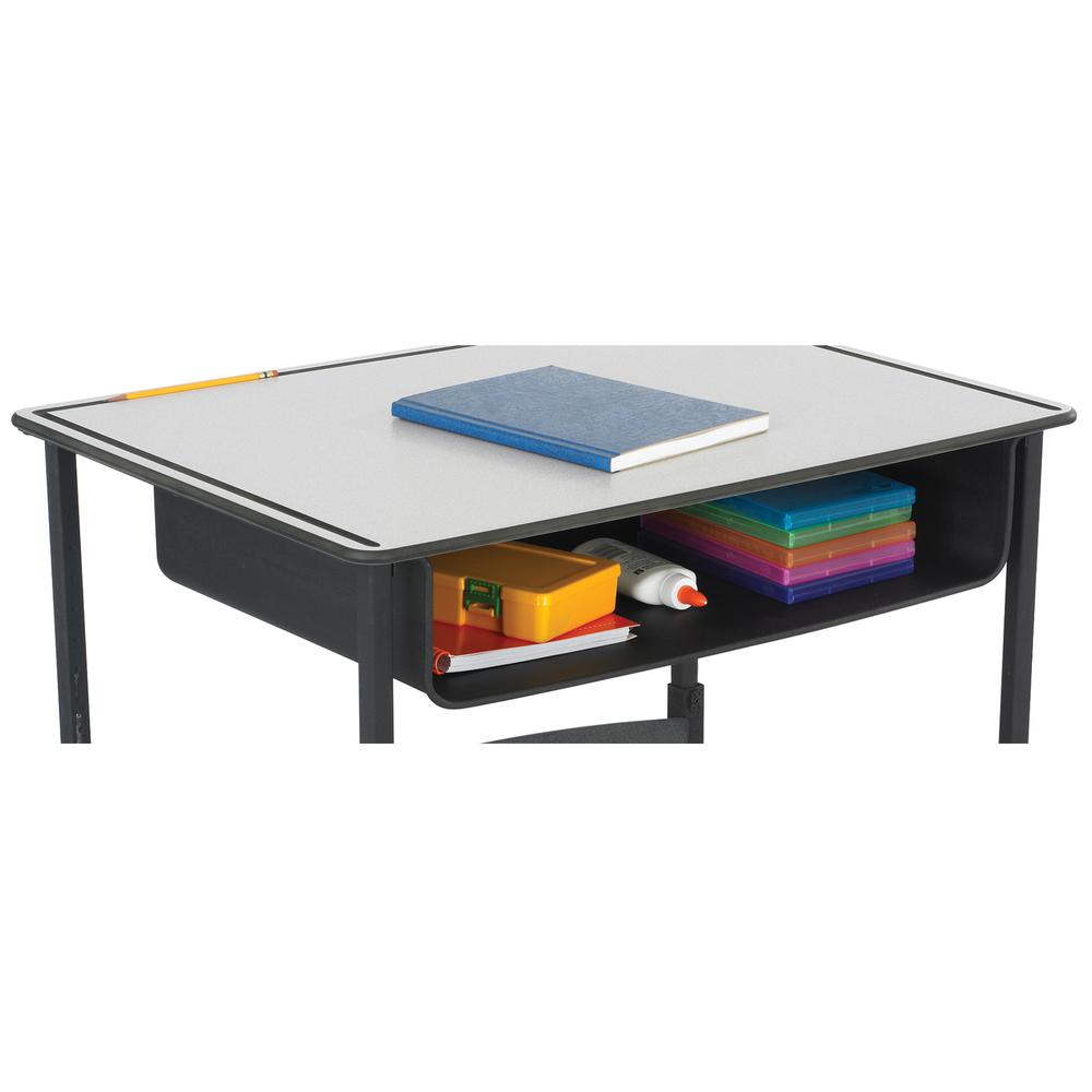 Safco AlphaBetter Adjustable-Height Desk Book Box - 22" Width x 15" Depth x 4.8" Height - Steel - Black Powder Coat
