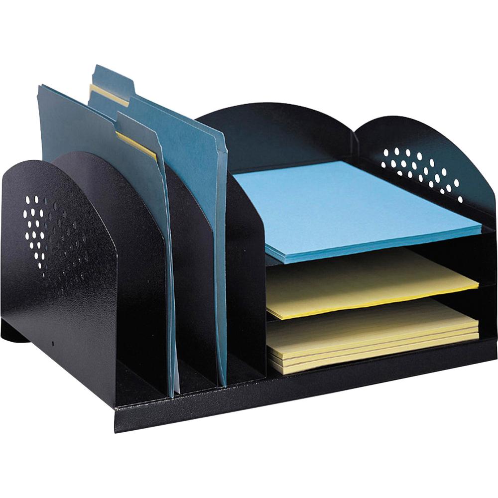 Safco 3 & 3 Combination Rack Desktop Organizers - 6 Compartment(s) - 3 Divider(s) - 3 Tier(s) - 8.3" Height x 16.3" Width x 11.3