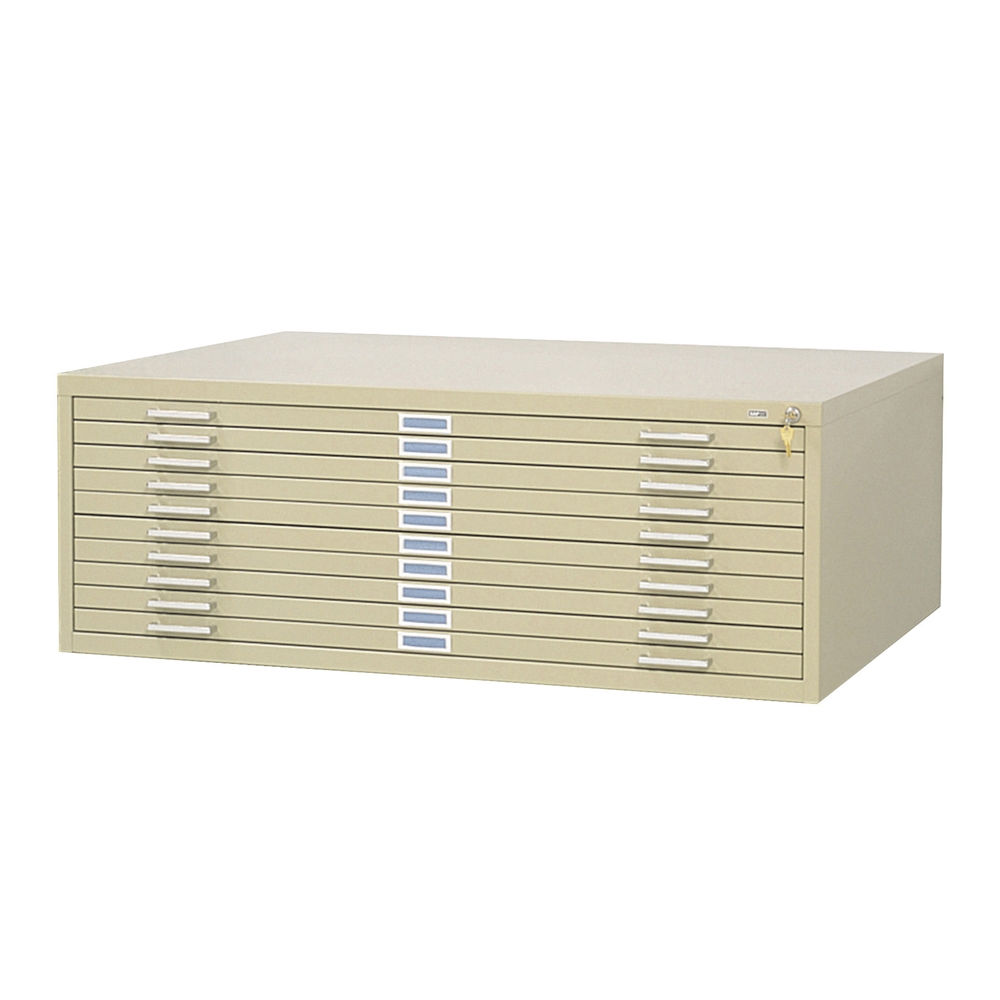 10-Drawer Steel Flat File for 30" x 42" Tropic Sand