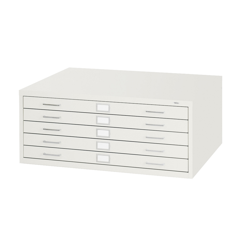 5-Drawer Steel Flat File for 24" x 36" Documents White