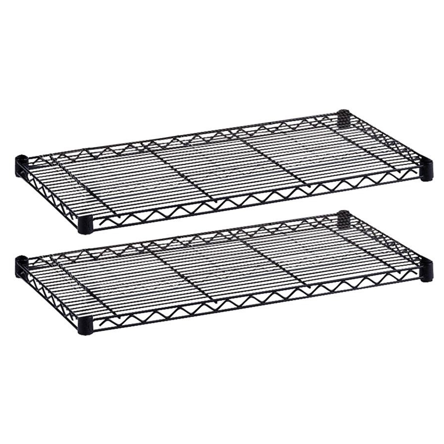 Safco Industrial Wire Extra Shelve - 36" x 18" x 1.5" - 2 x Shelf(ves) - 1000 lb Load Capacity - Leveling Glide - Black - Powder