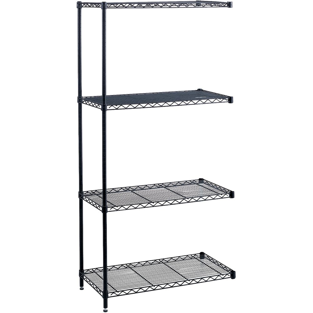 Safco Industrial Wire Shelving Add-On Unit - 48" x 18" x 72" - 4 x Shelf(ves) - 1000 lb Load Capacity - Leveling Glide, Adjustab