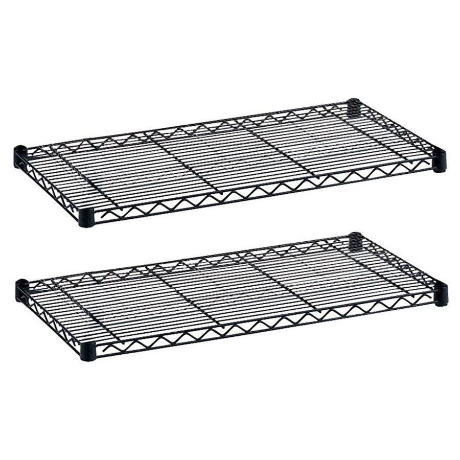 Safco Industrial Wire Extra Shelve - 48" x 18" x 1.5" - 4 x Shelf(ves) - 1250 lb Load Capacity - Leveling Glide, Dust Proof - Bl