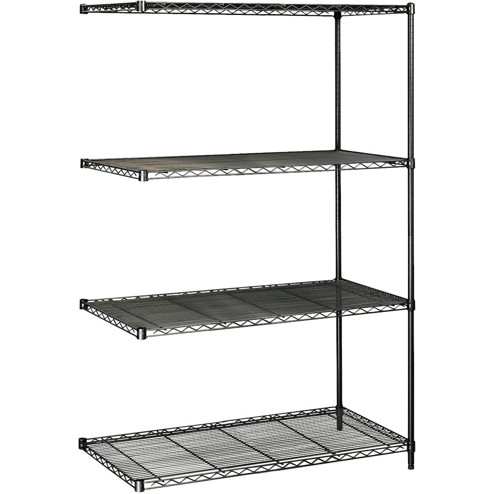 Safco Industrial Wire Shelving Add-On Unit - 48" x 24" x 72" - 4 x Shelf(ves) - 3200 lb Load Capacity - Adjustable Glide, Durabl
