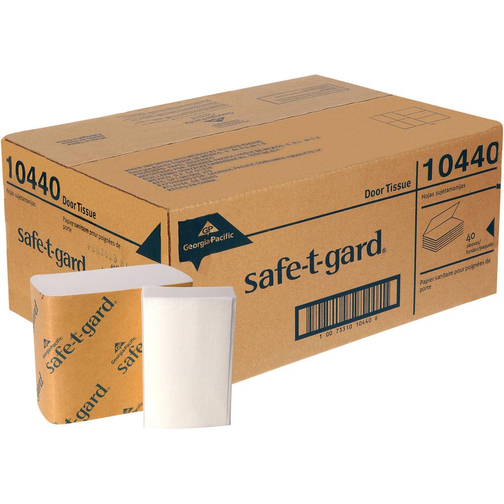 Safe-T-Gard Door Tissue Dispenser Refill - 4" x 10" - White - 200 Per Pack - 40 / Carton