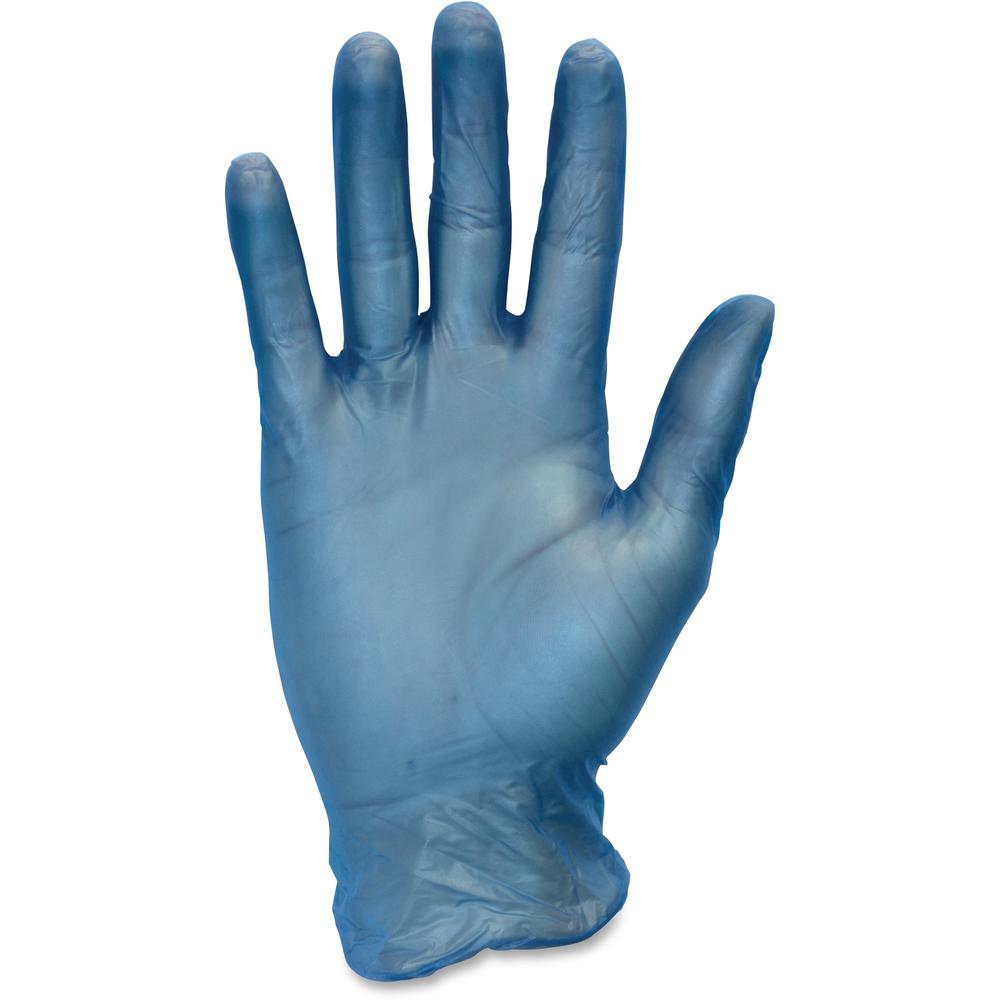 Safety Zone General-purpose Powder-free Vinyl Gloves - Small Size - For Right/Left Hand - Blue - Latex-free, DEHP-free, DINP-fre
