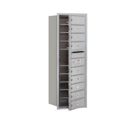 4C Horizontal Mailbox - 11 Door High Unit - Single Column - 9 MB1 Doors - Aluminum - Front Loading - Private Access
