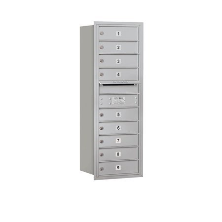 4C Horizontal Mailbox - 11 Door High Unit - Single Column - 9 MB1 Doors - Aluminum - Rear Loading - Private Access