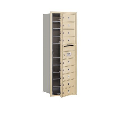 4C Horizontal Mailbox - 11 Door High Unit - Single Column - 9 MB1 Doors - Sandstone - Front Loading - USPS Access