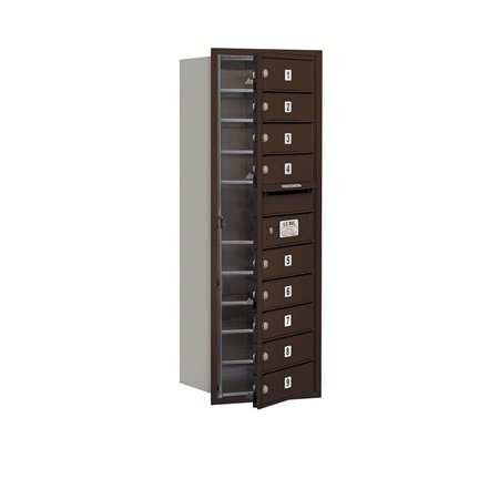 4C Horizontal Mailbox - 11 Door High Unit - Single Column - 9 MB1 Doors - Bronze - Front Loading - USPS Access