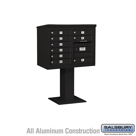 4C Pedestal Mailbox (Includes 26 Inch High Pedestal and Master Commercial Lock) - 6 Door High Unit (51-5/8 Inches) - Double Colu