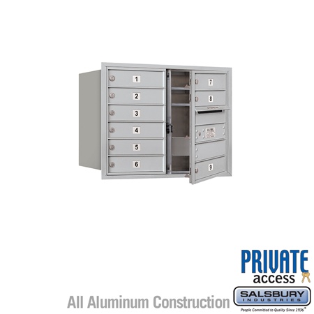 4C Horizontal Mailbox (Includes Master Commercial Lock) - 6 Door High Unit (23 1/2 Inches) - Double Column - 9 MB1 Doors - Alumi