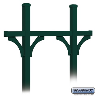 Deluxe Mailbox Post - Bridge Style for (5) Mailboxes - In-Ground Mounted - Green