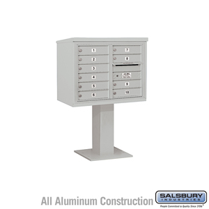 4C Pedestal Mailbox (Includes 26 Inch High Pedestal and Master Commercial Lock) - 6 Door High Unit (51-5/8 Inches) - Double Colu
