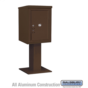 4C Pedestal Mailbox (Includes 26 Inch High Pedestal and Master Commercial Lock) - 6 Door High Unit (51-5/8 Inches) - Single Colu
