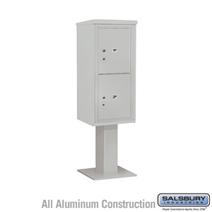 4C Pedestal Mailbox (Includes 26 Inch High Pedestal and Master Commercial Locks) - 10 Door High Unit (65-5/8 Inches) - Single Co