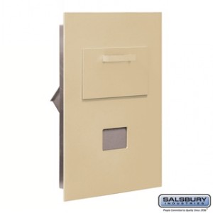 Collection Unit - for 5 Door High 4B+ Mailbox Units - Sandstone - Rear Loading - USPS Access