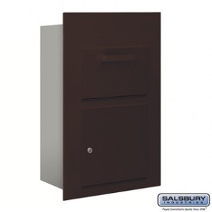 Collection Unit - for 5 Door High 4B+ Mailbox Units - Bronze - Front Loading - Private Access