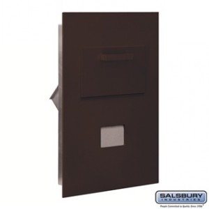 Collection Unit - for 5 Door High 4B+ Mailbox Units - Bronze - Rear Loading - Private Access