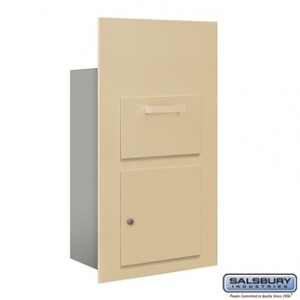 Collection Unit - for 6 Door High 4B+ Mailbox Units - Sandstone - Front Loading - Private Access