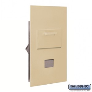 Collection Unit - for 6 Door High 4B+ Mailbox Units - Sandstone - Rear Loading - Private Access