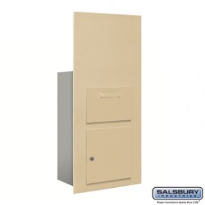 Collection Unit - for 7 Door High 4B+ Mailbox Units - Sandstone - Front Loading - USPS Access