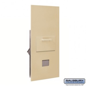Collection Unit - for 7 Door High 4B+ Mailbox Units - Sandstone - Rear Loading - Private Access