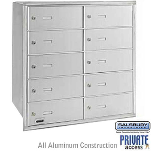 4B+ Horizontal Mailbox - 10 B Doors - Aluminum - Rear Loading - Private Access