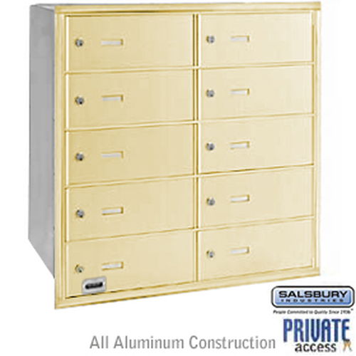 4B+ Horizontal Mailbox - 10 B Doors - Sandstone - Rear Loading - Private Access