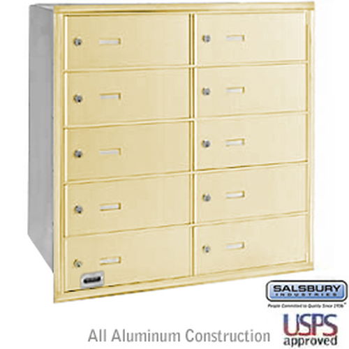 4B+ Horizontal Mailbox - 10 B Doors - Sandstone - Rear Loading - USPS Access