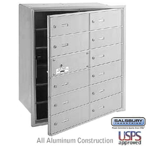 4B+ Horizontal Mailbox - 12 B Doors (11 usable) - Aluminum - Front Loading - USPS Access