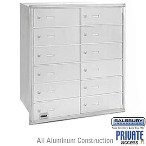 4B+ Horizontal Mailbox - 12 B Doors - Aluminum - Rear Loading - Private Access